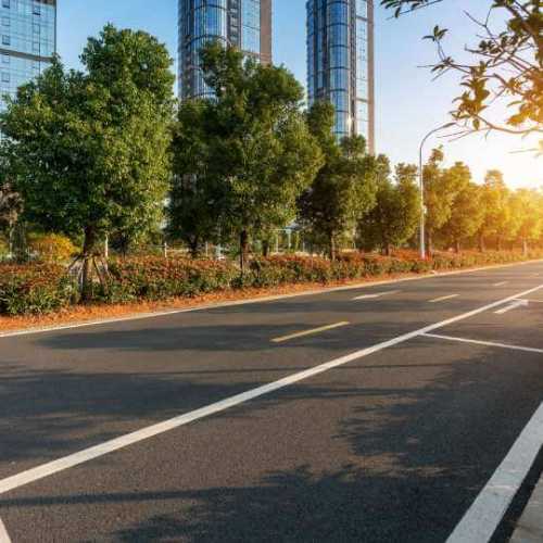 Urban road at broad daylight